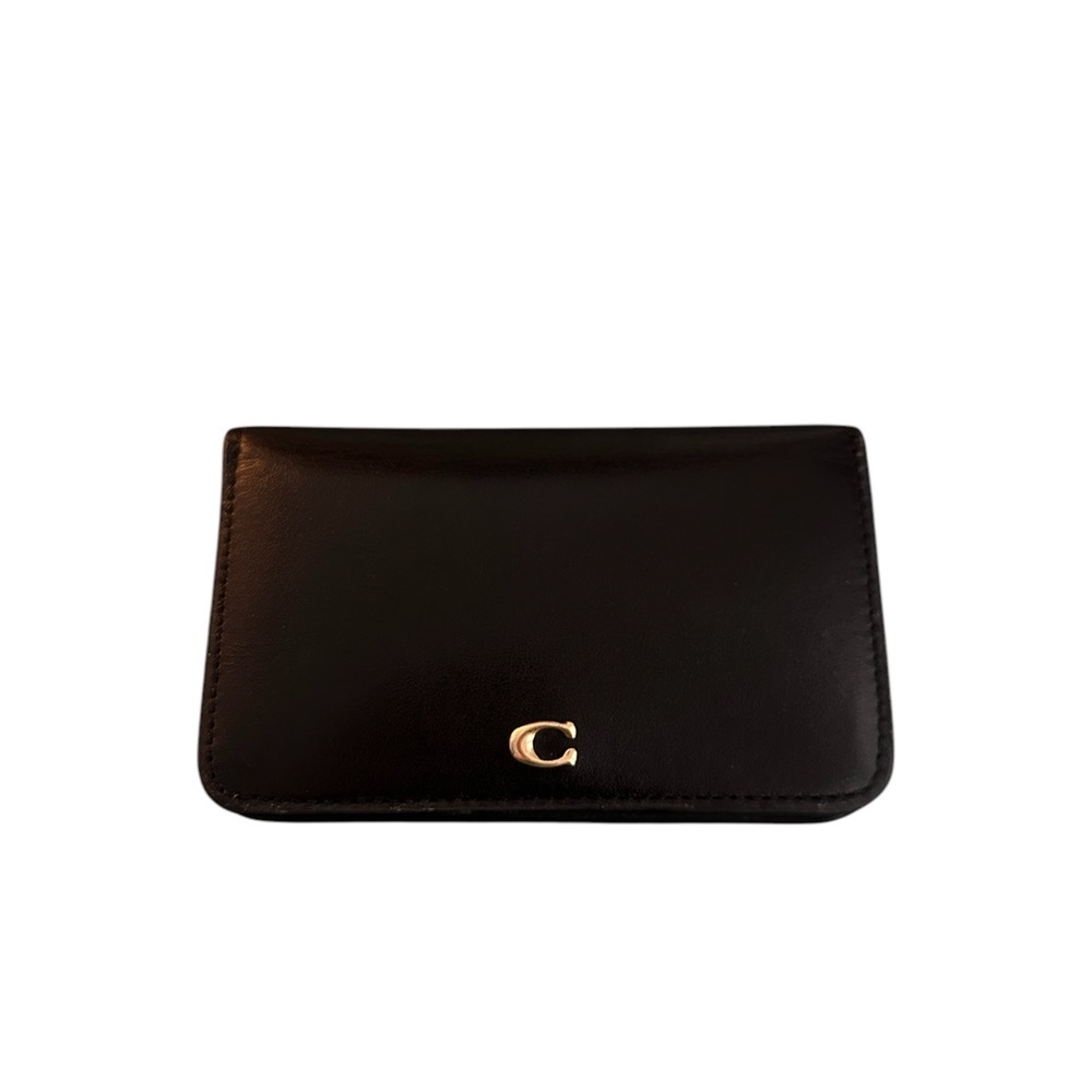 Coach Essential Slim Card Case Black Leather